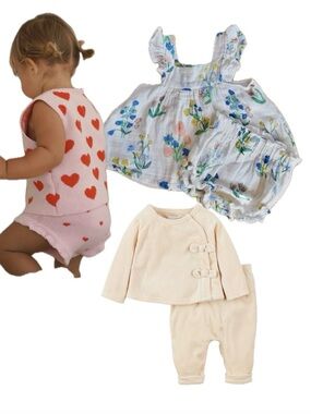 Baby Girl Bloomer (6-12 mo), Dress + Diaper Cover (6-12 mo), Velour Set (9-12 mo